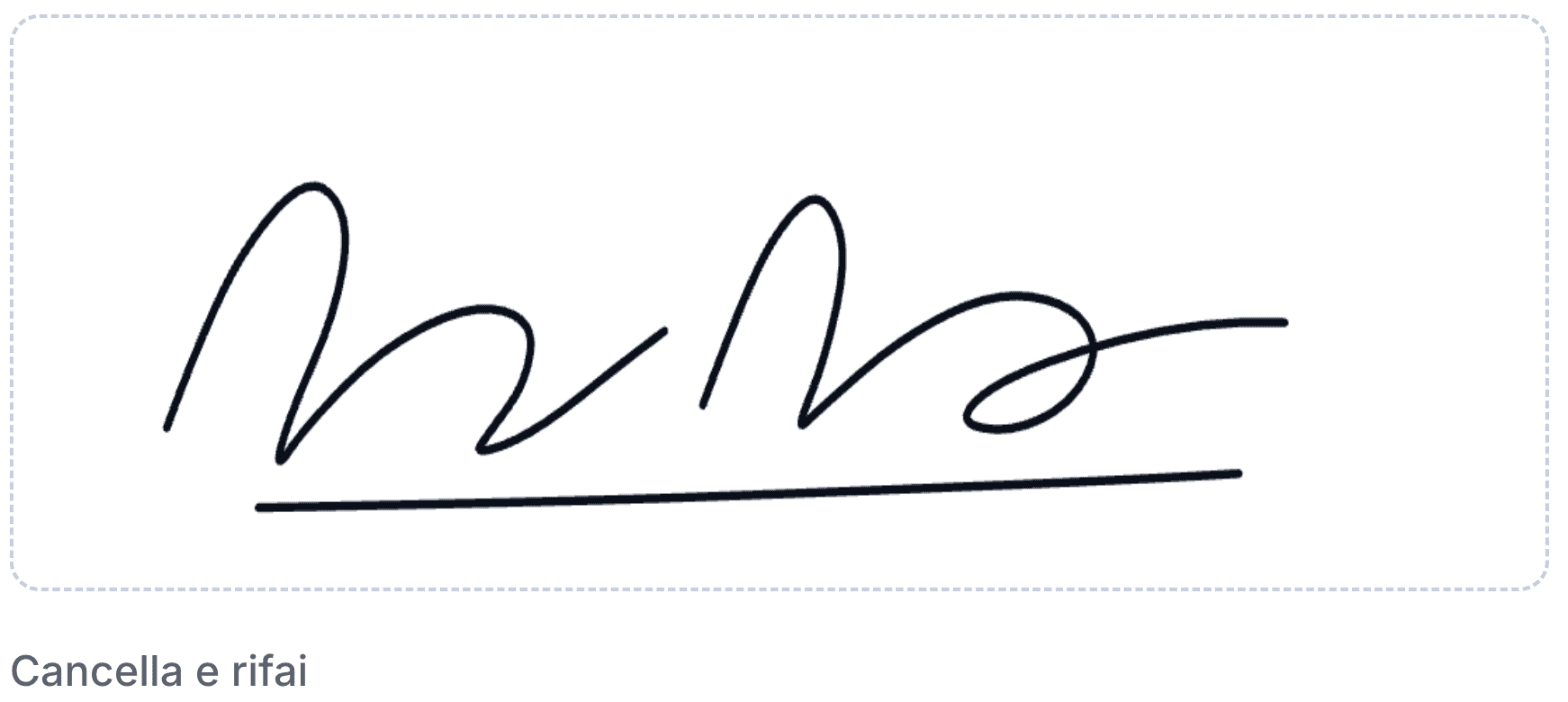 Il cliente firma col dito — schermata del portale Tradergy